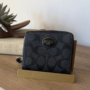 Coach Signature Black Coin Wallet